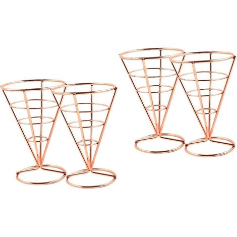 supports métalliques en fil de fer pour présentoir à poulet, présentoirs à frites en forme de cône (1/5)
