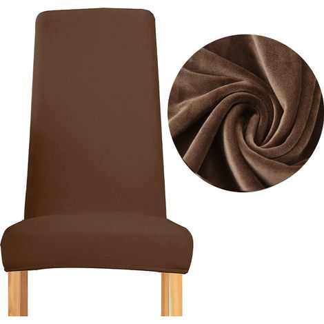 RIVESTIMENTO per sedia schienale STRETTO VELLUTO peluche SPESSO MARRONE
