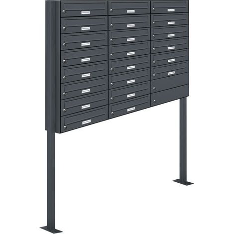 22er Standbriefkasten Anlage Freistehend RAL 7016 - Anthrazit (1/5)