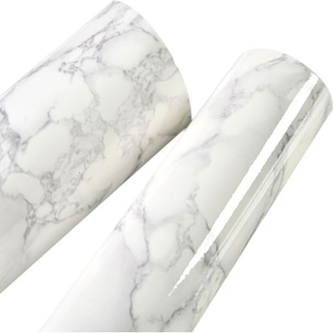 Papier peint adhésif amovible à motif marbre, résistant à l'eau et à l'humidité, en PVC, pour salon, salle de bain, cuisine et plan de travail (10 m). (1/5)