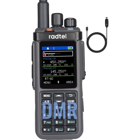 Radio DMR Radtel RT-6D, 500 000 Contacts, Talkie-walkie Double Bande, Double créneau horaire, Radio bidirectionnelle, Niveaux 1 et 2, Radio Amateur, 1 024 canaux (1/5)