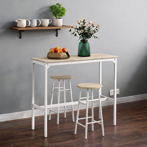 Ensemble table de bar et tabourets chêne en MDF 105 x 40 x 90 cm (1/5)