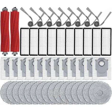 Accessoires pour Roborock QR 798 / QR 598 / QV 35A / QV 35S : brosse principale, filtre HEPA, sac à poussière, chiffon de nettoyage, pièces détachées