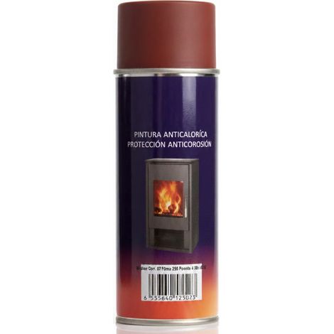 Vernice spray resistente al calore 400 ml rosso opaco Camino e stufa a pellet (1/5)