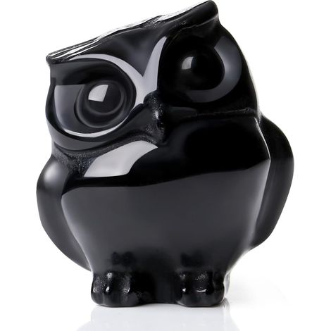 Hibou en cristal d'obsidienne, cadeau idéal pour femmes et hommes  adorables ornements de hibou pour décorer le salon  statuette de hibou porte-bonheur, cadeau de Noël.