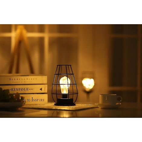 Vintage-Schmiedeeisenlampe in Form eines Weinglases, Nachttischlampe, dekoratives Nachtlicht ohne Batterien (Weinglas) Cy-Dekanter- (1/4)