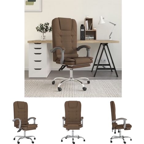 Bürostuhl mit Massagefunktion Braun Stoff vidaXL (1/5)