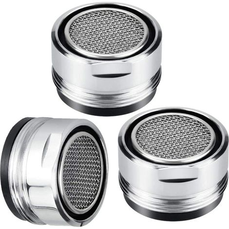 Pack M24 Faucet Aerator 24mm Male Faucet Aerator Metal Insert Faucet Diffuser Faucet Flow Restrictor with Rubber Gasket for Kitchen Sink, Bathroom, Restaurant, Public (Silver) (1/5)