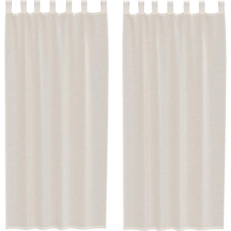 Maison Exclusive - Voile Vorhänge mit Lasche 2 Stk. Creme
