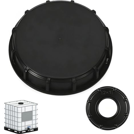 2 pièces couvercles de réservoir IBC 163 mm et bouchon adaptateur IBC 1" filetage intérieur,couvercle adaptateur pour robinet,accessoires pour réservoir IBC pour conteneur 1000L,réservoir d'eau (1/5)