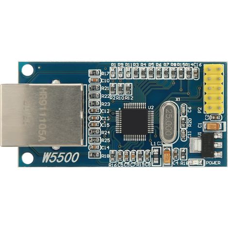 Module W5500 Ethernet TCP/IP pour microcontrôleur STM32/51, carte réseau matérielle compatible programmation, interface SPI, faible consommation (1/5)