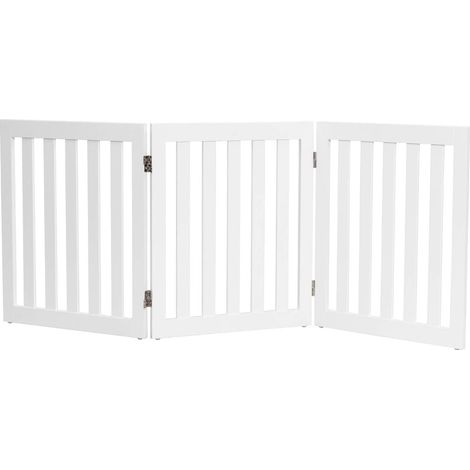 GOPLUS Barriere de Securite Pliable en MDF, 2/3/4/5/6 Barriere de Protection, Grille de Securite avec Coins Arrondis, pour Animaux Chiens Chats, Porte/Escalier (3 60x50cm, Blanc)