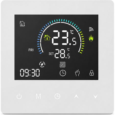 Thermostat WiFi pour chauffage électrique au sol, 25 A, 5000 W, blanc, modèle K2H (1/5)