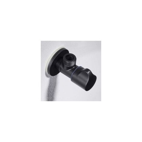 Válvula de cierre de agua fría y caliente, fabricada íntegramente en cobre negro, de paredes gruesas, para grifos de lavabo, lavabos cerámicos, acabado cepillado - Crezuo
