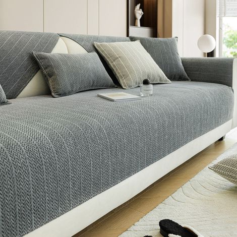 Sofabezug l Form 1 2 3 4 Sitzer,Chenille Couch überzug Anzug Pets Dog Sofaschoner rutschfest Sofabezug Ecksofa l Form Four Seasons Universal Couch Sofabezug Ecksofa l Form
– Elegantes Grau 90x210cm