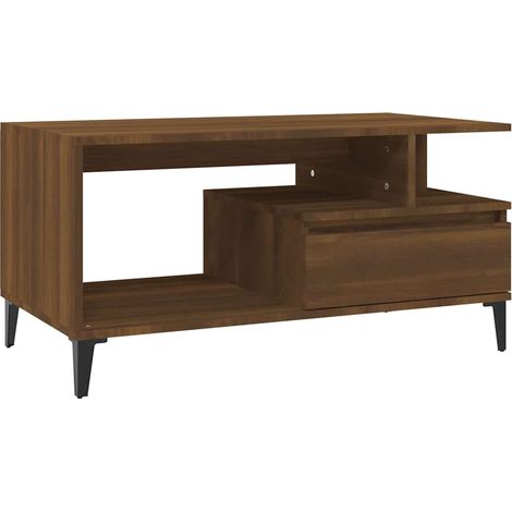 Maison Exclusive - Tavolino Salotto Rovere Marrone 90x49x45 cm Legno Multistrato (1/5)