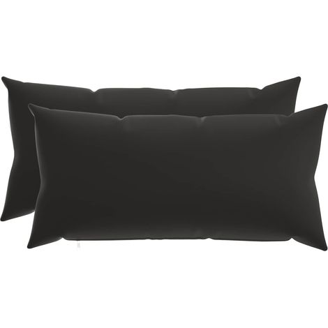 vidaXL Funda de almohada 2 pcs HEERLEN Negro 40 x 80 cm Poliéster (1/2)