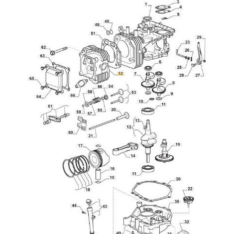 KIT TESTATA ,CILINDRO ORIGINALE STIGA - 118551231/0