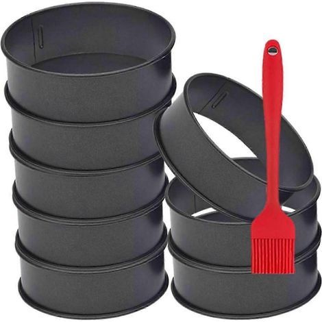 Lot de 8 cercles à muffins anglais en acier inoxydable de 10 cm (4 pouces), moules à crumpets antiadhésifs, anneaux à œufs (1/5)