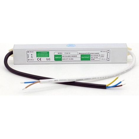 Alimentatore switching per luci LED impermeabile IP67, driver per display LED DC12V 2.5A 30W (1/5)