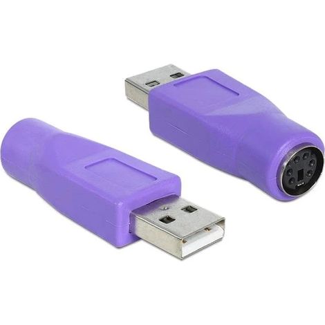 Goobay 68918 cambiador de género para cable USB Type-A PS/2 Violeta (1/5)