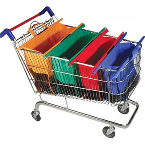 4Pcs shopping de chariot de sacs Foldable Reusable Eco Supermarket Trolley bag (1/3)