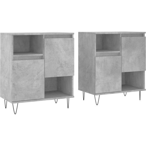 Maison Exclusive - Credenze 2 pz Grigio Cemento in Legno Multistrato