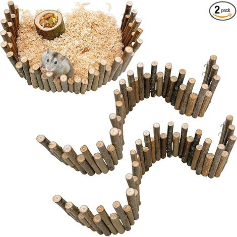 Wooden Hamster Ladder, Wooden Bridge for Rodents, Climbing Bridge for Small Animals Wooden Fence for Hamster Climbing Ladder for Hamster, Guinea Pig, Small Animals (1/3)