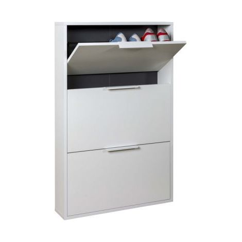 SCARPIERA 3 RIBALTE SLIM CM. 65X15X105 H BIANCO