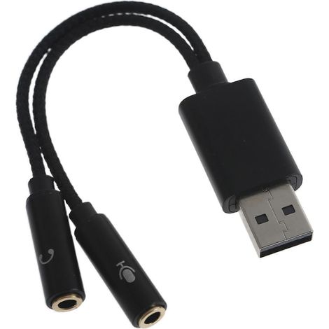 Adaptateur audio casque/micro avec prise jack 3,5 mm mâle vers 2 prises jack 3,5 mm femelles et convertisseur auxiliaire (1/5)