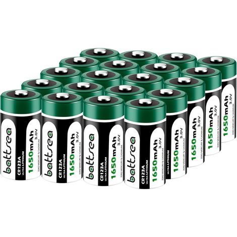 cr123a Batterie au Lithium 3V, 1650mah 20 Groupes cr123 Haute Puissance 123a Photo cr17345 PTC Protection Lampe de Poche de l'appareil Photo 10 Remplacement de la durée de Vie de la sécurité (1/5)