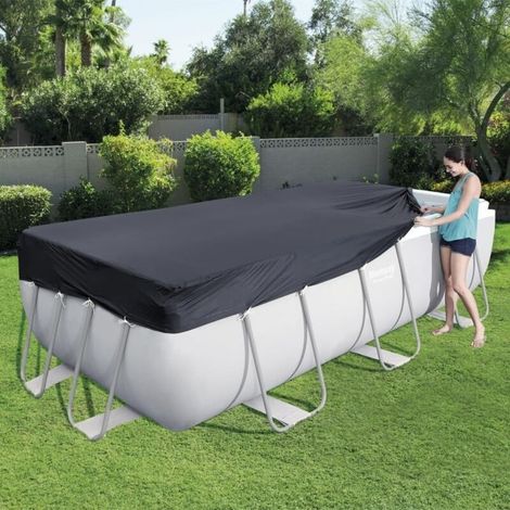 Bâche de protection pour piscine rectangulaire – 404 x 201 cm – Étanche, résistante aux UV et au déchirement – Pour piscines hors sol et enterrées (1/5)