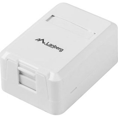 Rosetta Lanberg da parete DE OK1-0001-W, 1 porta Keystone, 19,2 × 14,9 mm, instradamento cavi a 180°, bianca