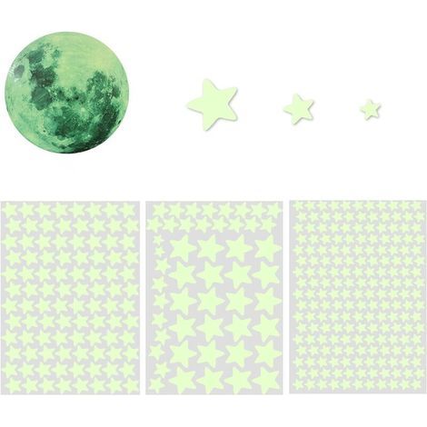 Etoiles Phosphorescentes Plafond Stickers Fluorescents Ciel ÉToilÉ Autocollants Fluorescents Dans Le Noir Amovible Autocollant Mural Solaire Fluorescent Sticker Mural pour Chambre Salon Maison (1/4)