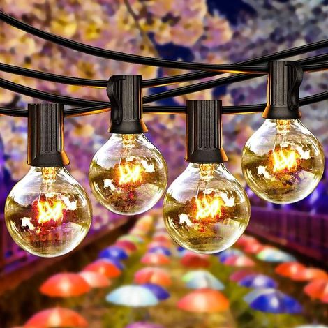 Lichterkette für den Außenbereich, 50+4 Bistro-Lichter, IP44, warmweiß, dekorative Lichterkette für Garten, Hof und Partys, 15 m (1/5)