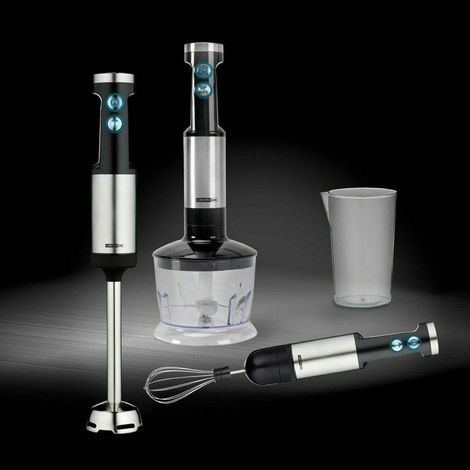 TrAdE Shop Traesio - Frullatore Ad Immersione 3in1 Lame Titanio 700w Sbattitore Tritatutto Minipimer - (1/3)