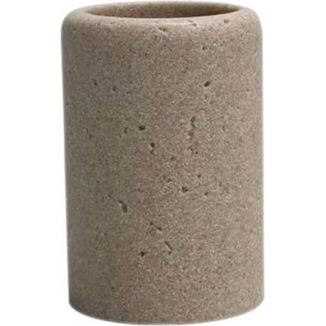 Cleafe - Bicchiere Porta Spazzolini Pietra Cemento Naturale Accessorio Arredo Da Bagno 87824 - (1/3)