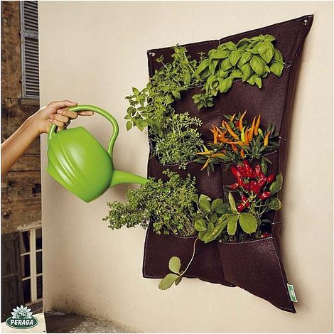 ORTO APPESO PER COLTIVARE PIANTE E FIORI SUL BALCONE CM 56X70 (1/3)