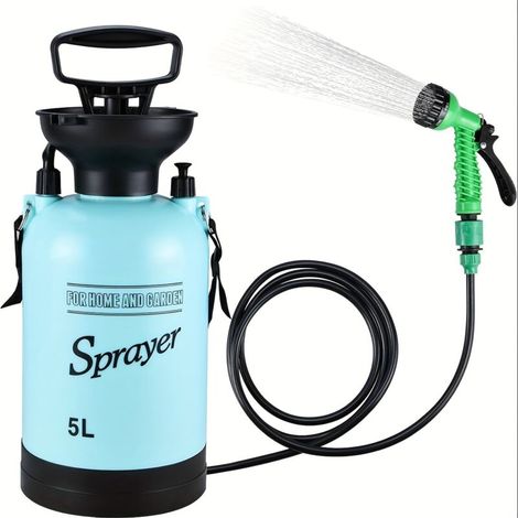 Pulvérisateur Haute Pression Portable 1,32 Gallon – Douche de Camping avec 7 Modes de Pulvérisation, Tuyau Détachable et Tête de Douche pour Outdoor, Randonnée et Bain d’Animaux (1/4)