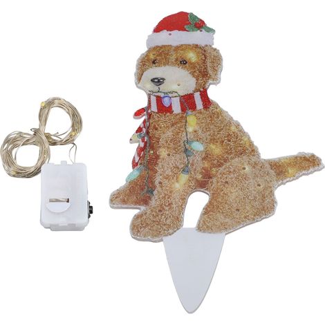 Décorations de Noël pour Chien Lumineuses - Ornements Extérieurs en Acrylique pour Pelouse et Porche (1/5)