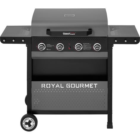 Barbecue Gaz à 4 Brûleurs - Gril à Gaz avec tables d’appoint pliantes et panier de rangement, Puissance 10 kW - Royal Gourmet (1/5)