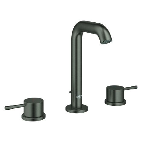 Grohe Essence - Waschtischarmatur mit Ablaufgarnitur, 3-Loch-Montage, Hard Graphite gebürstet 20296AL1 (1/4)