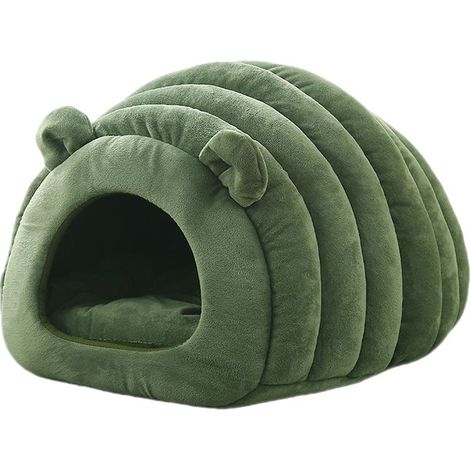 Niche pour Chat Interieur, Maisons et Dômes Nid d'animal Chaud Chat Lit pour Chat avec Coussin Amovible Panier Chat Abri d'hiver Chaud pour Chats (Vert)