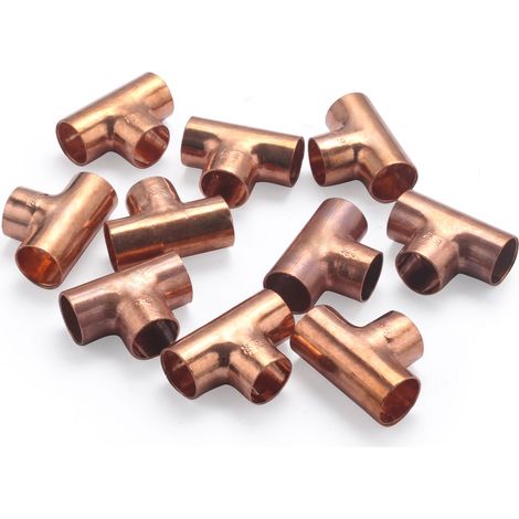 TE de Cobre Hembra Igual para Soldar QUICK PLOMBERIE - Ø16 x10 unidades