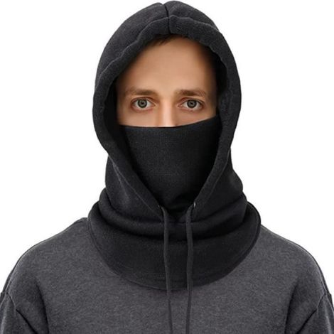 Couvre-Visage Hiver - Molleton Extensible Coupe-Vent Anti-Poussière - Pour Moto Ski Randonnée - Noir - 1 Pièce (1/4)