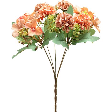Fleur d'Hydrangea Artificielle - Beauté Éternelle - Ensemble de 1 Fleur - 30cm - Blanc/Rose/Rose Foncé/Rouge/Orange (1/5)