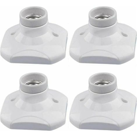 Applique murale d'intérieur E27 Plafonnier à vis, AC 230V, Douille d'ampoule LED E27, Base en plastique E27 Base de plafond de garage d'atelier, Lot de 4 (1/5)