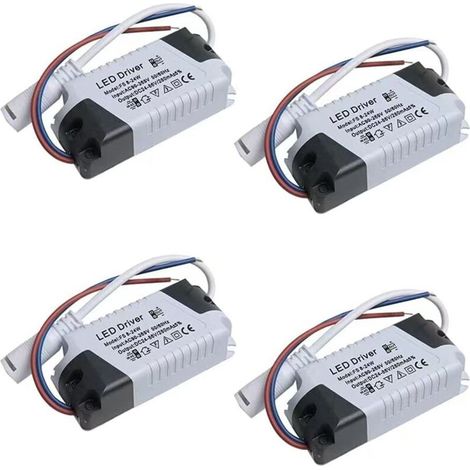 Lot de 4 pilotes LED 8-24 W, alimentation à intensité variable, transformateur étanche pour éclairage LED