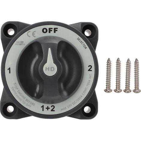 Disjoncteur de batterie marine 500 A, sélecteur de batterie robuste à quatre positions, compatible avec les véhicules récréatifs et les véhicules marins (1/5)