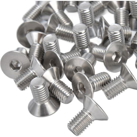Lot de 30 vis à tête fraisée hexagonale M10x20 en inox A2, boulons à six pans creux 10mm pour fixation industrielle (1/5)